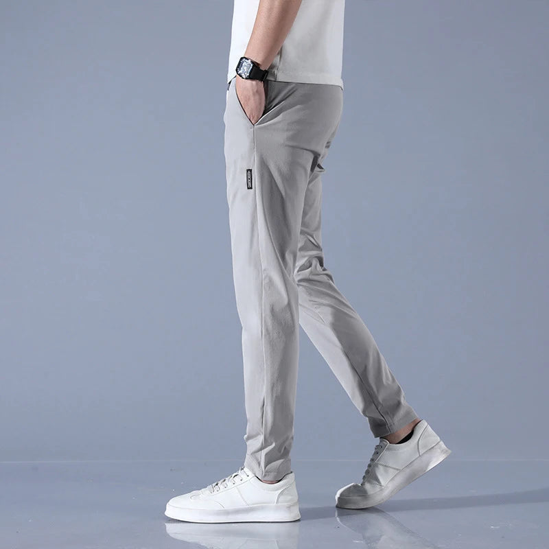 Ice Silk Men's Pants Thin Business Casual Pants