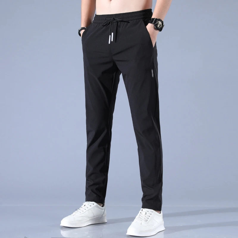 Ice Silk Men's Pants Thin Business Casual Pants