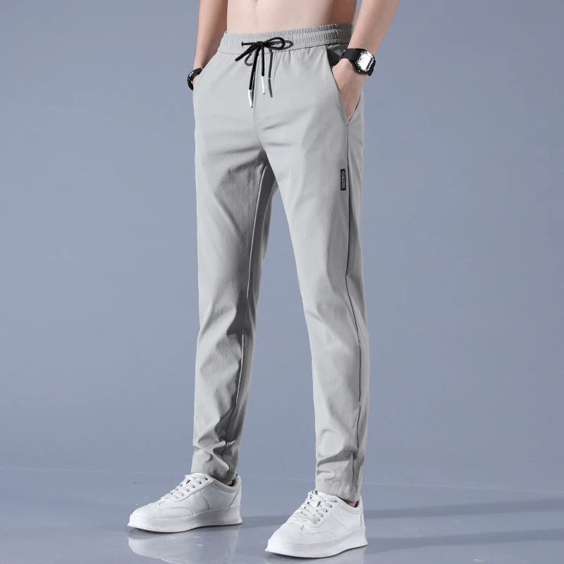 Ice Silk Men's Pants Thin Business Casual Pants