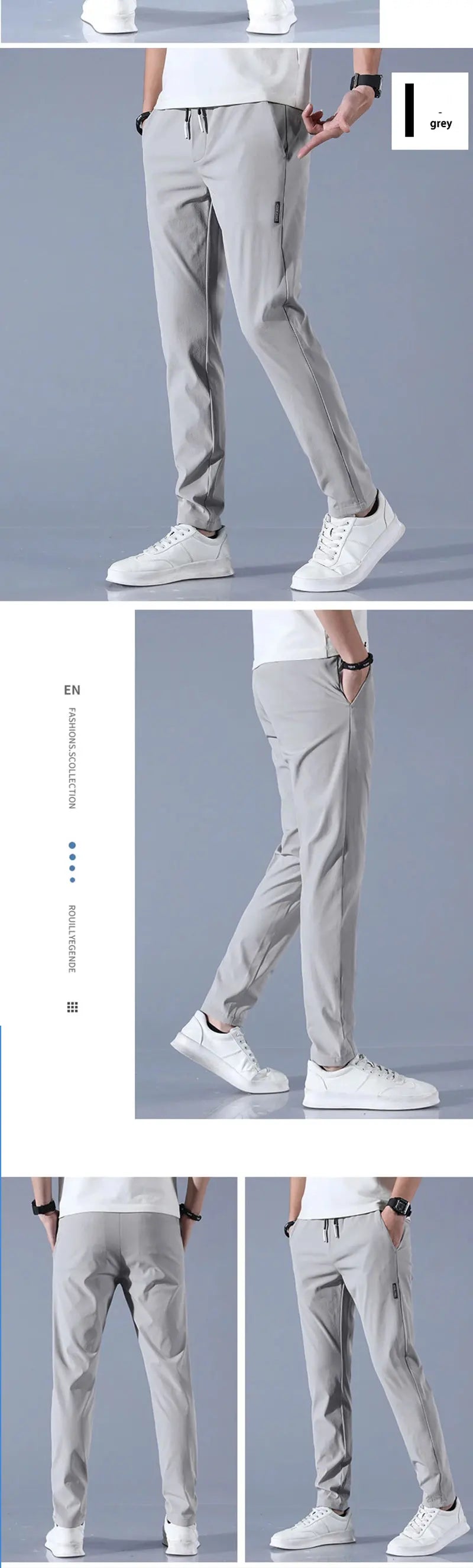 Ice Silk Men's Pants Thin Business Casual Pants