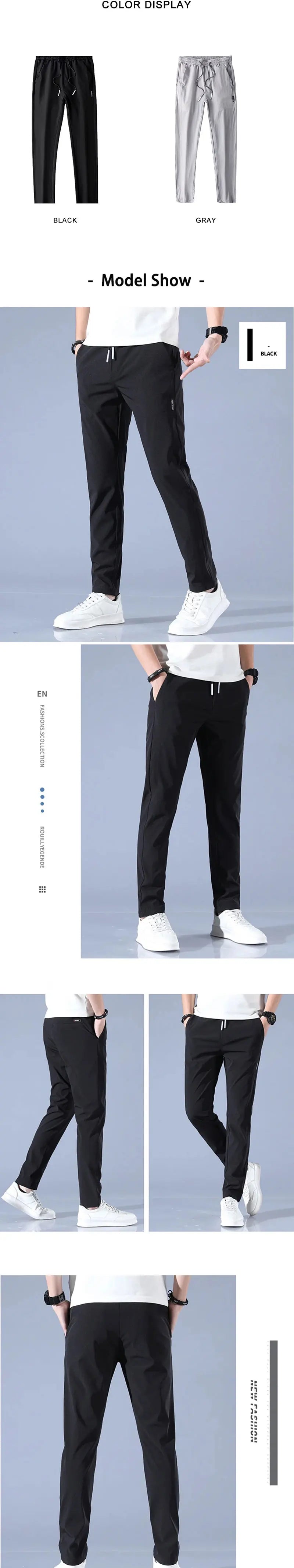 Ice Silk Men's Pants Thin Business Casual Pants